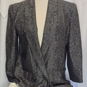 Women's Black and White Blazer